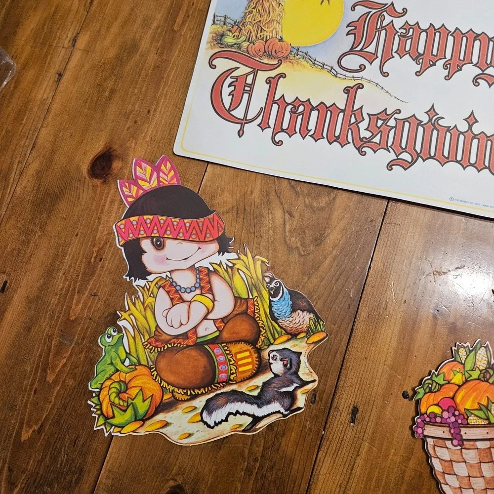 Beistle Harvest Thanksgiving Decoration Set Reproduction 1979 Artwork Incomplete